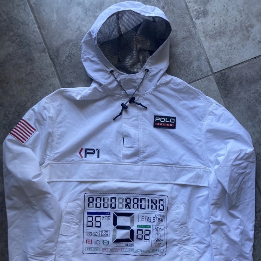 POLO RALPH LAUREN WATER-REPELLENT RACING WINDBREAKER PULLOVER JACKET MEN’S LARGE